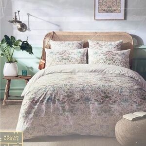 William Morris At Home Strawberry Thief Summer King Duvet Cover Set